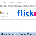 Front End -Social Media Importer Home Page - Before Connecting